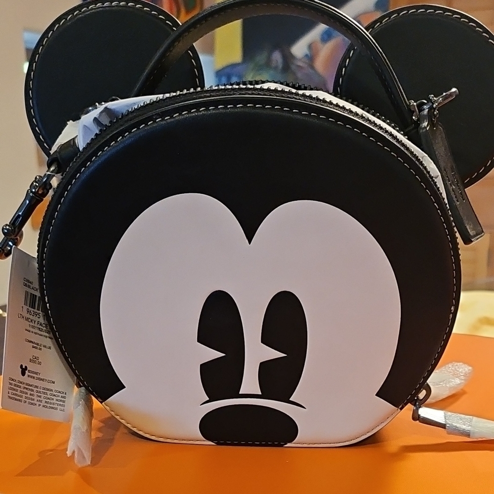 Coach Black Multi Mickey Face Bag